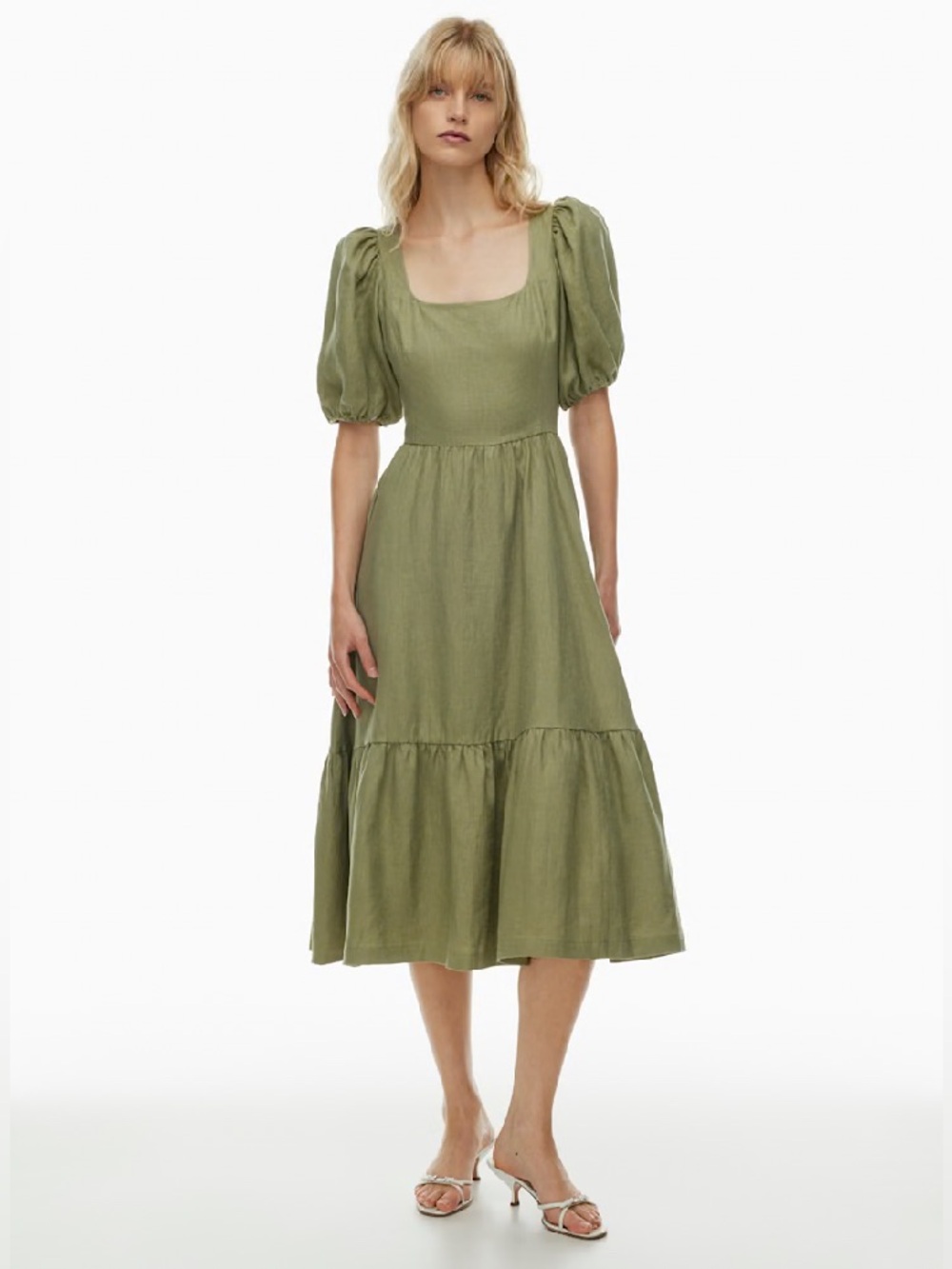 NEW Ascot Linen Dress fit-and-flare midi dress size 6